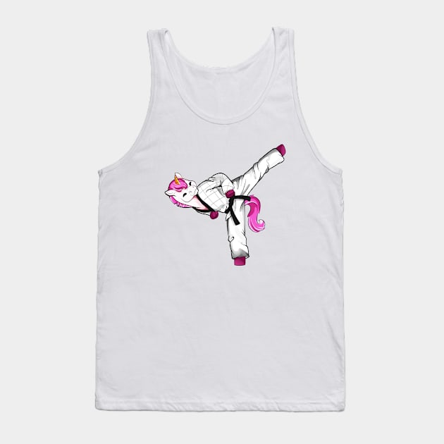 Cartoon unicorn does hapkido Tank Top by Modern Medieval Design